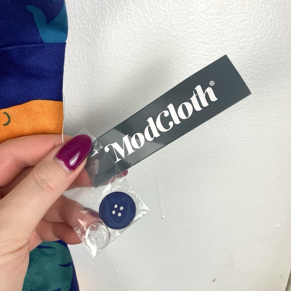 ModCloth NWT Fit and Flare Vintage Inspired Retro Summer Dress Blue Monkey sz 0 - Picture 5 of 11